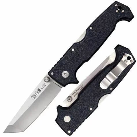 Cold Steel SR1 Lite Tanto Folding Knife, Black Handle, CS62K1A