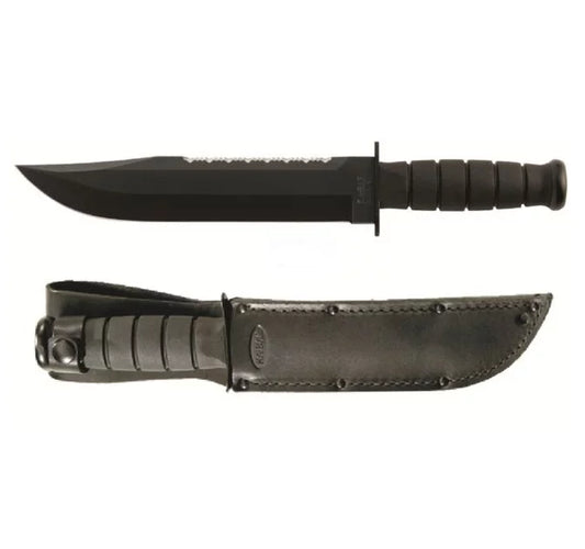 Ka-Bar Big Brother Fixed Blade Knife, 1095 Cro-Van, Leather Sheath, Ka2211