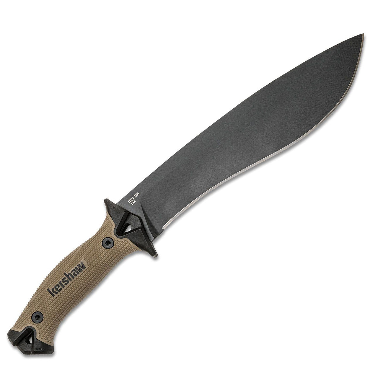 Kershaw Camp 10 Fixed Blade Machete, 65Mn Steel, Tan Handle, 1077TAN