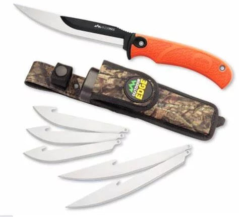 Outdoor Edge RMB-20C RAZORMAX Replaceable Fixed Blad Orange, 6-Blades, Clam