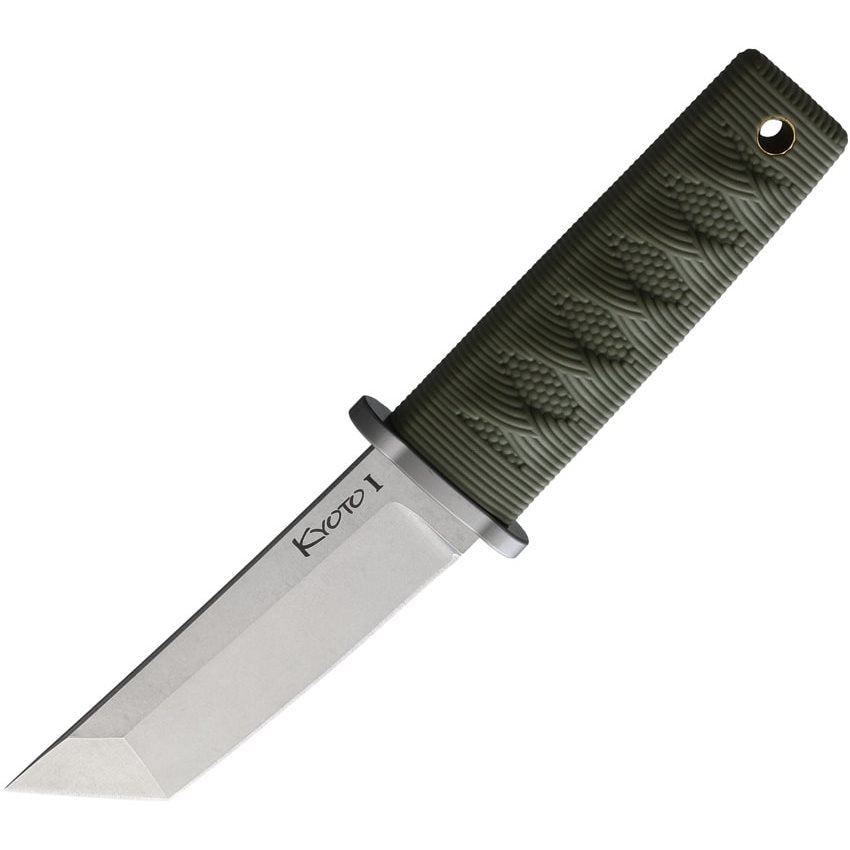 Cold Steel Kyoto I Fixed Blade Knife, SW Tanto, OD Green Handle, 17DAODSW