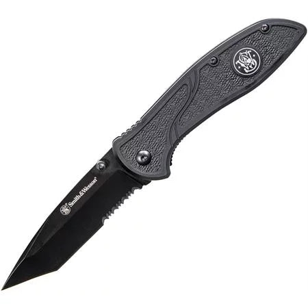 Smith & Wesson 1084311 Black Tanto w/Serration, 8Cr13MoV