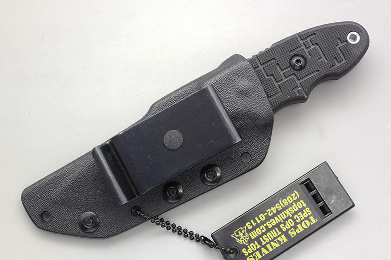 TOPS C.A.T. Covert Anti-Terrorism Fixed Blade Knife, 1095 Carbon Tanto, G10 Black, CAT 203T-01
