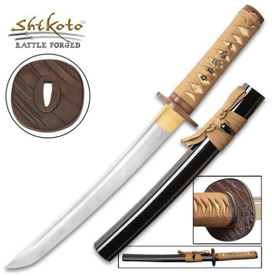 Shikoto Hidden Samurai Tanto, T10 Carbon Steel, Rayskin, UC3435