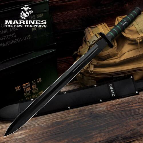 USMC Blackout Combat Sword, Double Edged, w/Nylon Sheath, UC3504