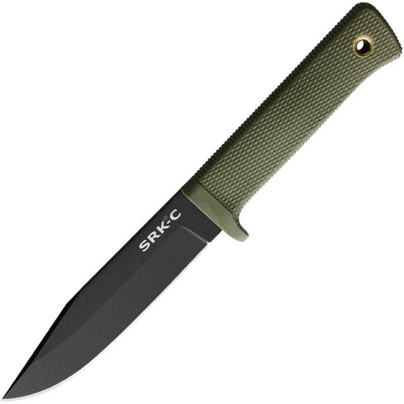 Cold Steel SRK Compact Fixed Blade Knife, SK5 Black, OD Green, CS-49LCKD-ODBK