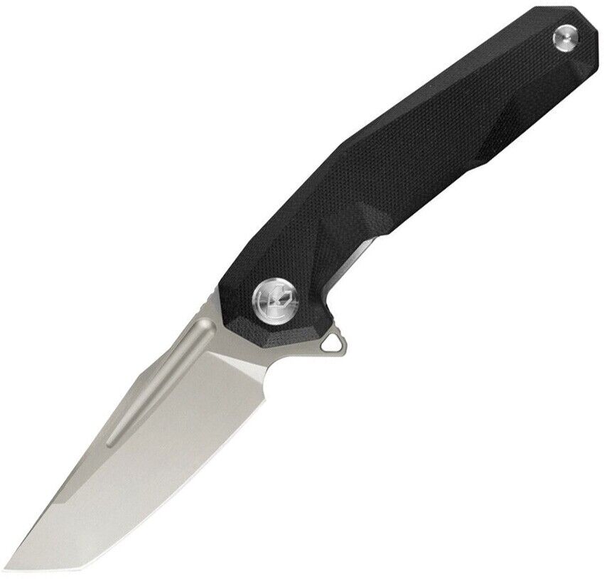 Kubey Carve Flipper Folding Knife, D2 Tanto, G10 Black, KB237A